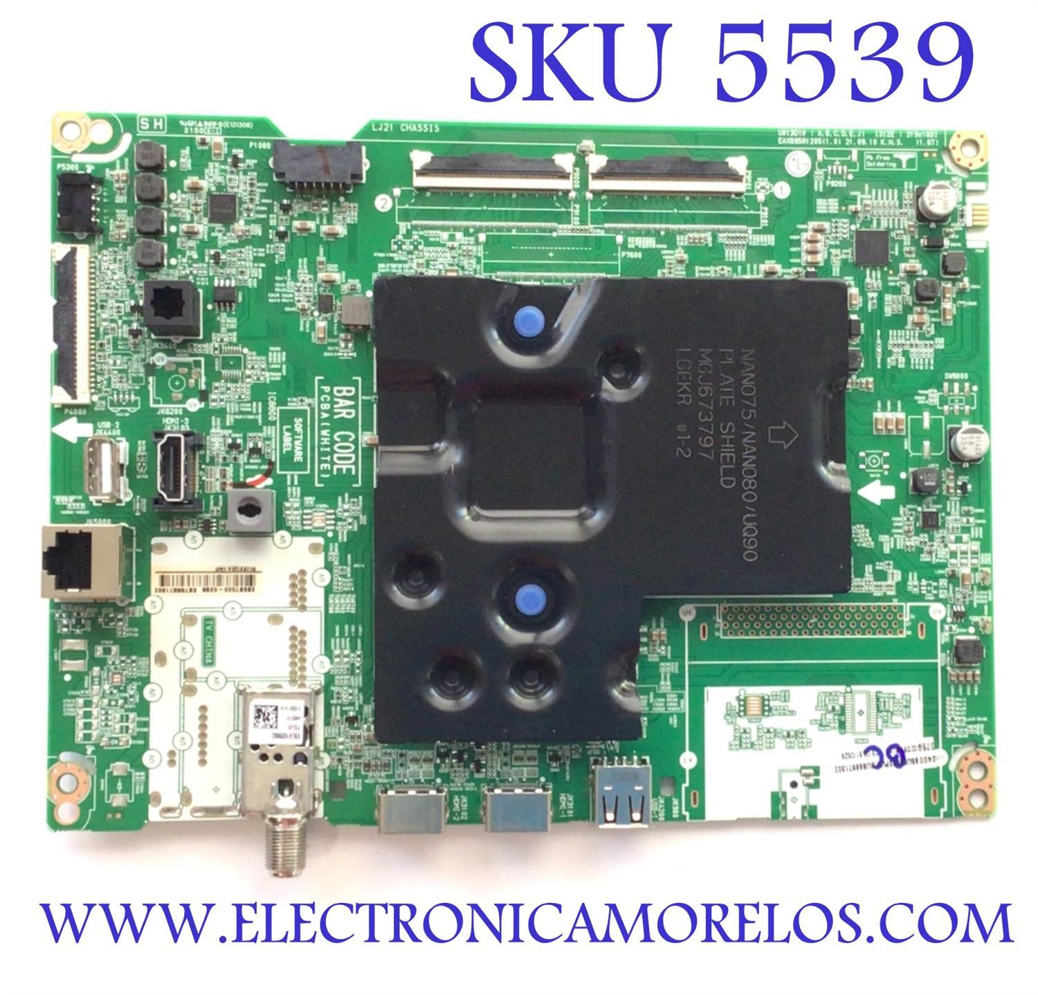 MAIAN PARA SMART TV LG (3840 x 2160) UHD / NUMERO DE PARTE EBT66971302 / EAX69581205 / RU2202A1NP / 25EBT000-0266 / PANEL NC650TQG-AAKH5 / MODELO 65UQ9000PUD.BUSYLKR